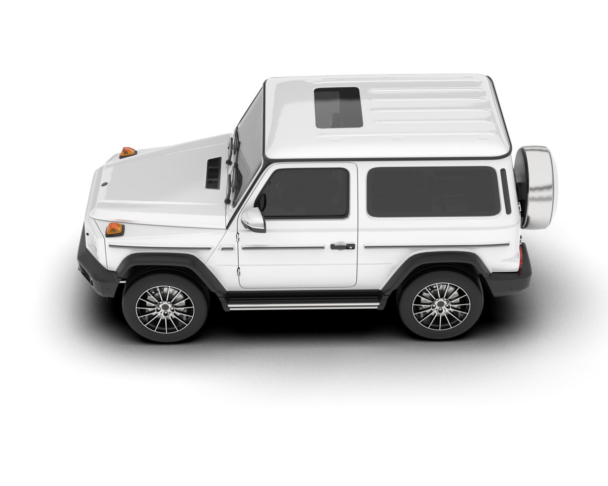 White SUV on transparent background. 3d rendering - illustration png
