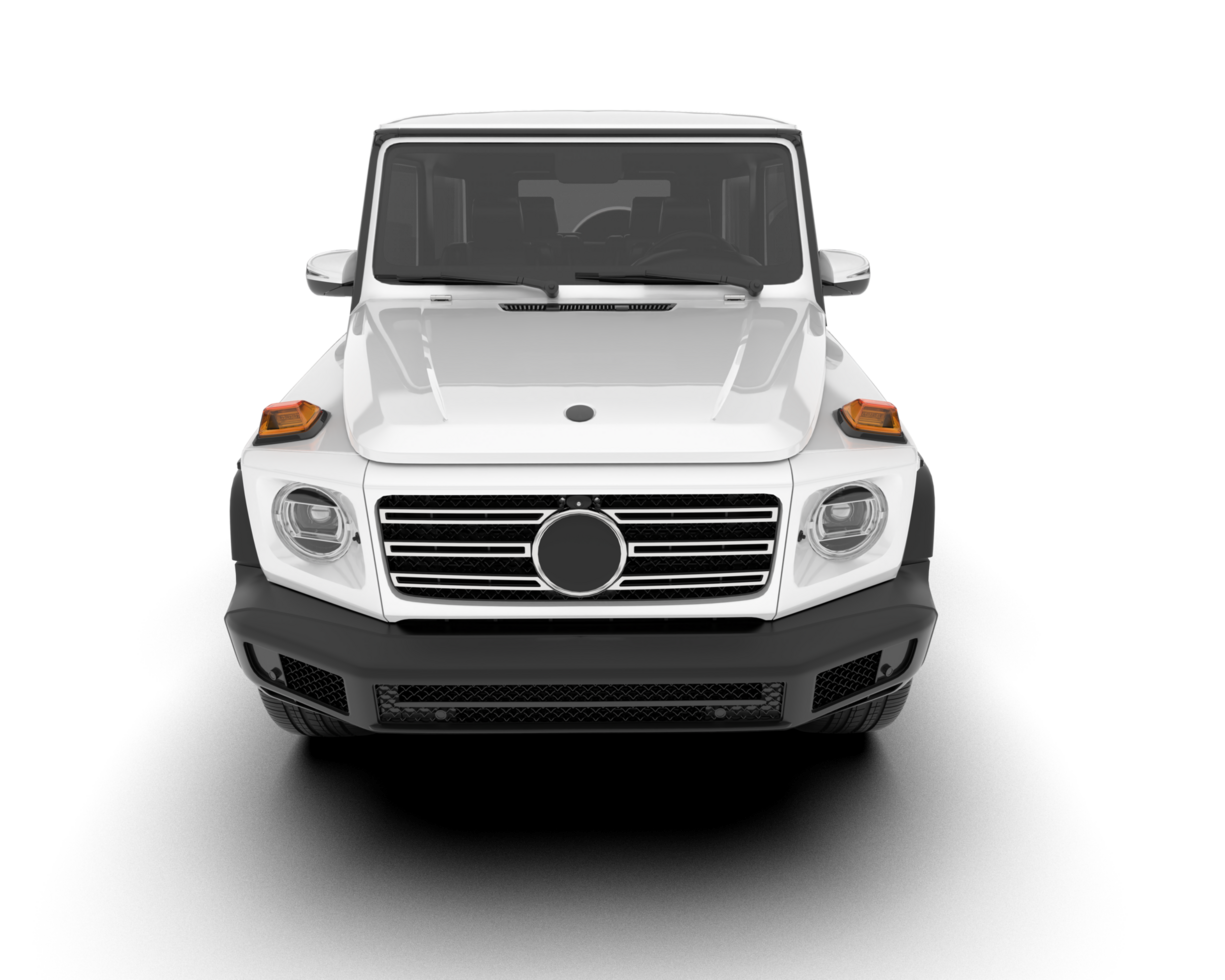 White SUV on transparent background. 3d rendering - illustration png