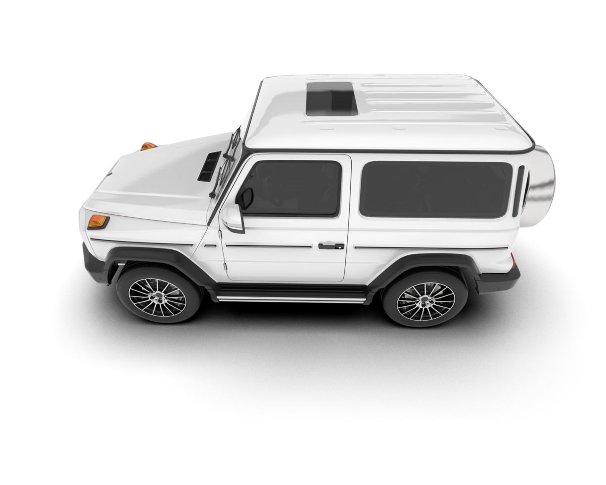 White SUV on transparent background. 3d rendering - illustration png