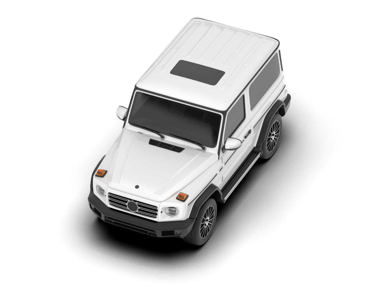 White SUV on transparent background. 3d rendering - illustration png