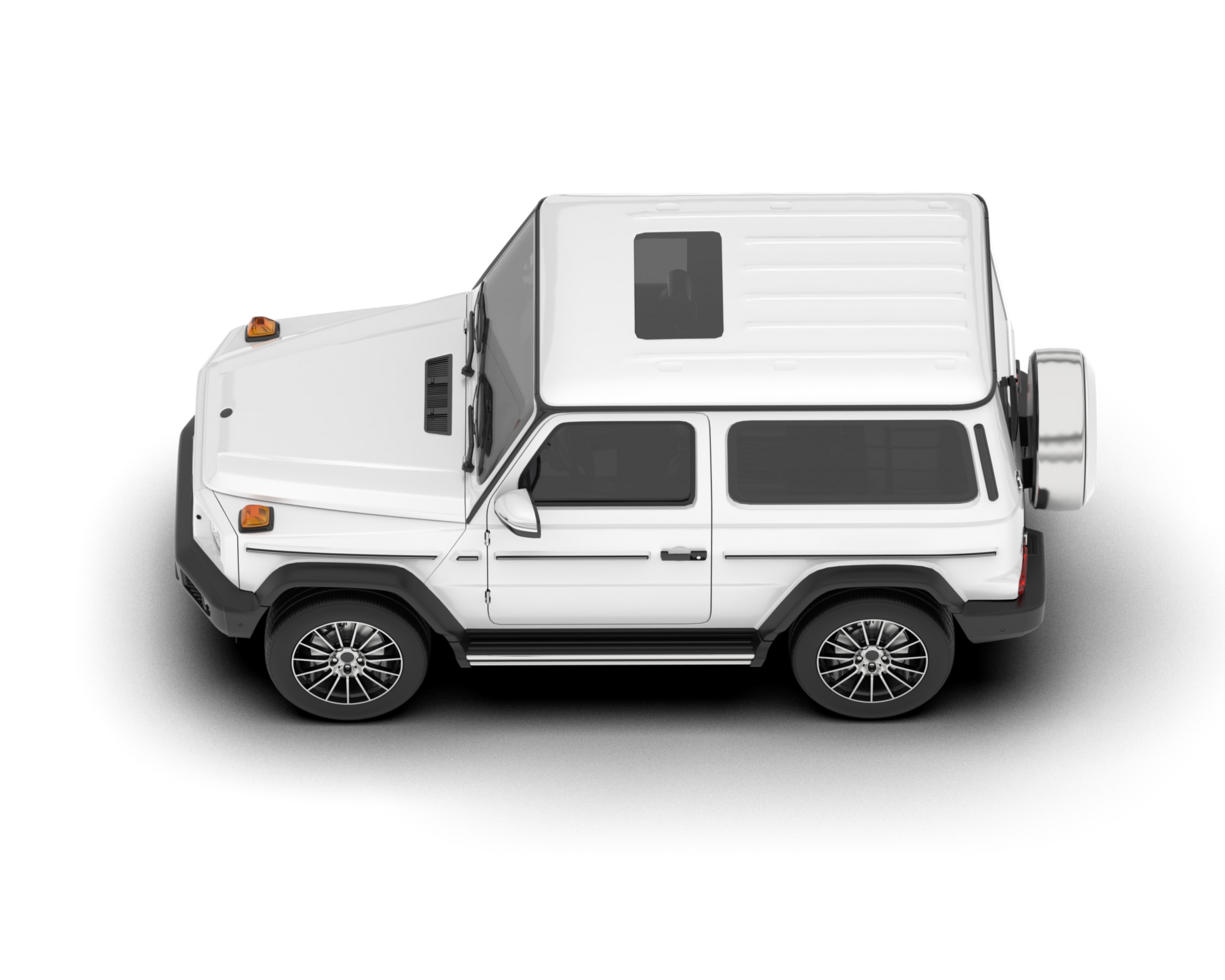White SUV on transparent background. 3d rendering - illustration png