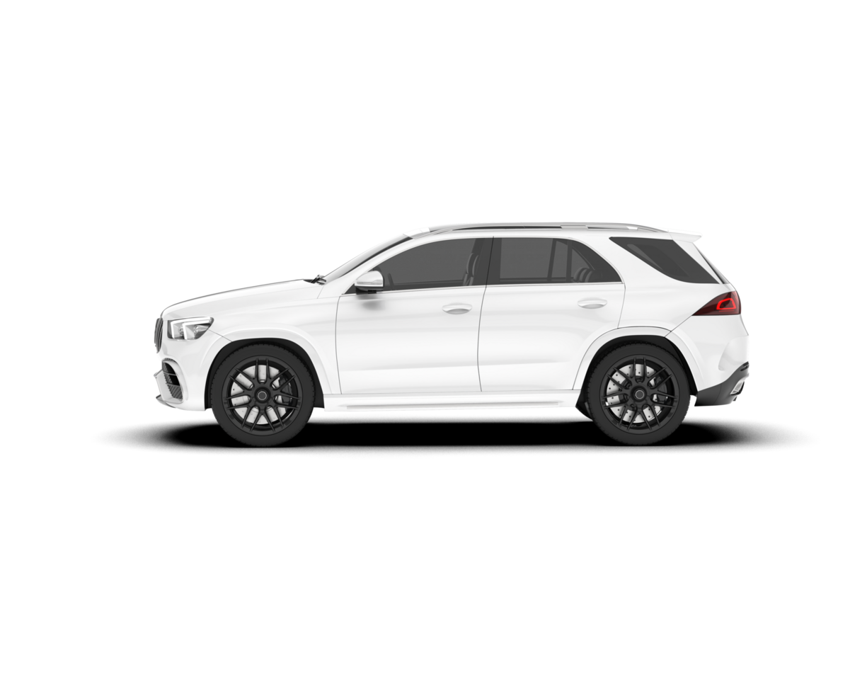White SUV on transparent background. 3d rendering - illustration png