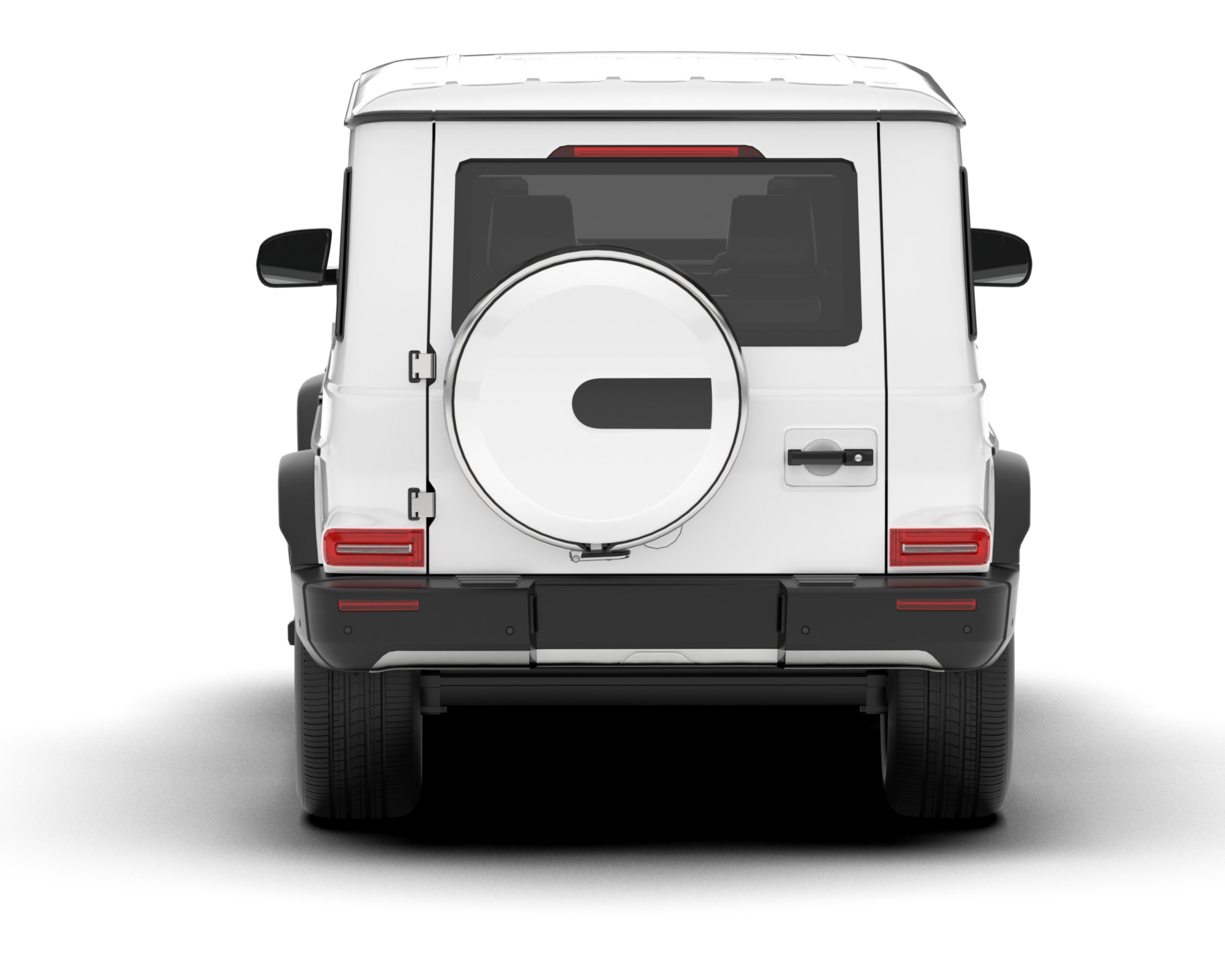 White SUV on transparent background. 3d rendering - illustration png