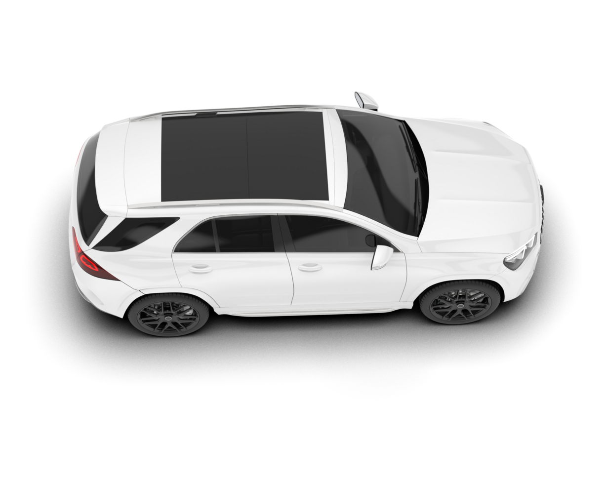 White SUV on transparent background. 3d rendering - illustration png