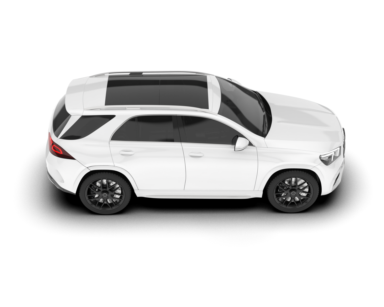 White SUV on transparent background. 3d rendering - illustration png