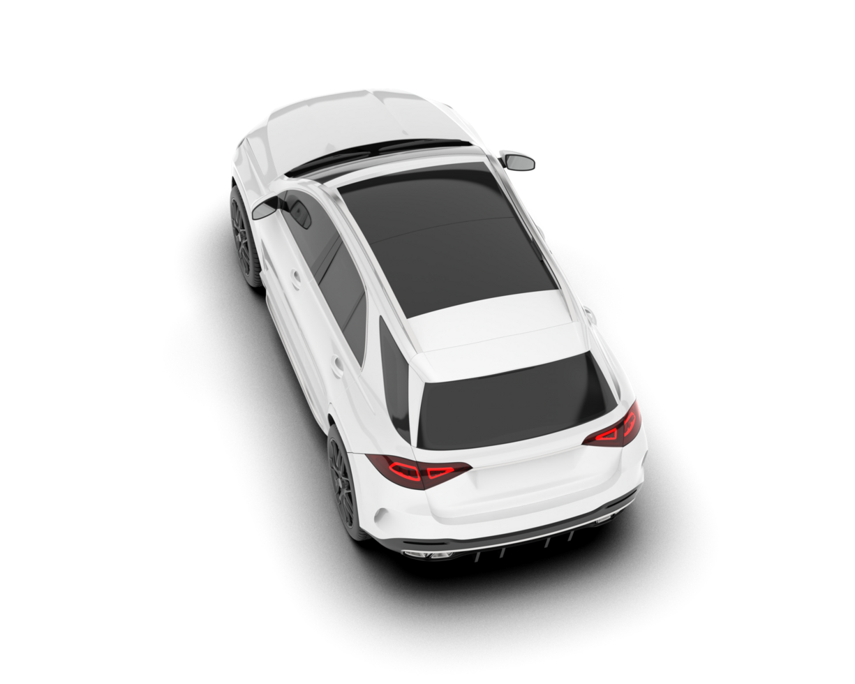 White SUV on transparent background. 3d rendering - illustration png