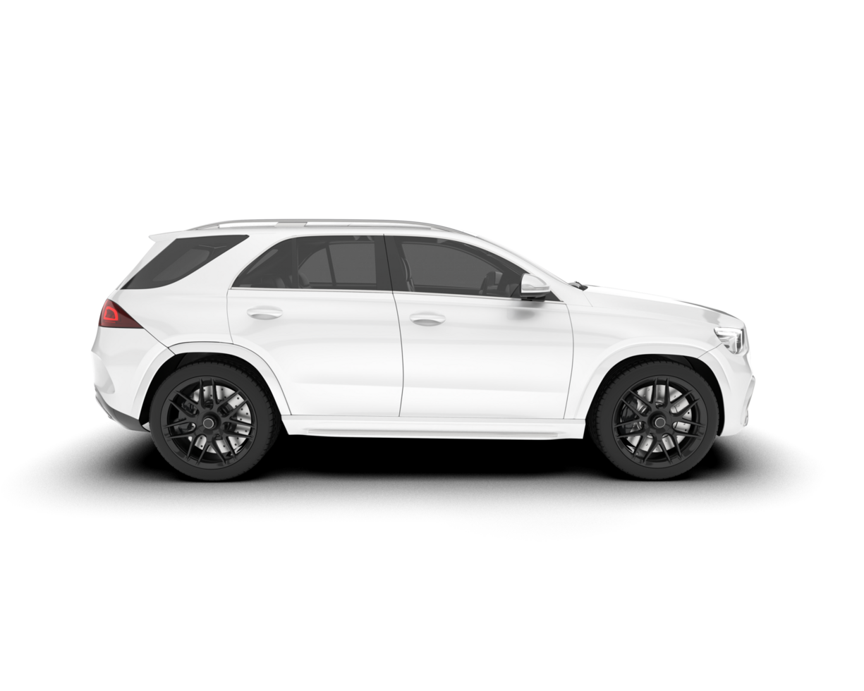 White SUV on transparent background. 3d rendering - illustration png