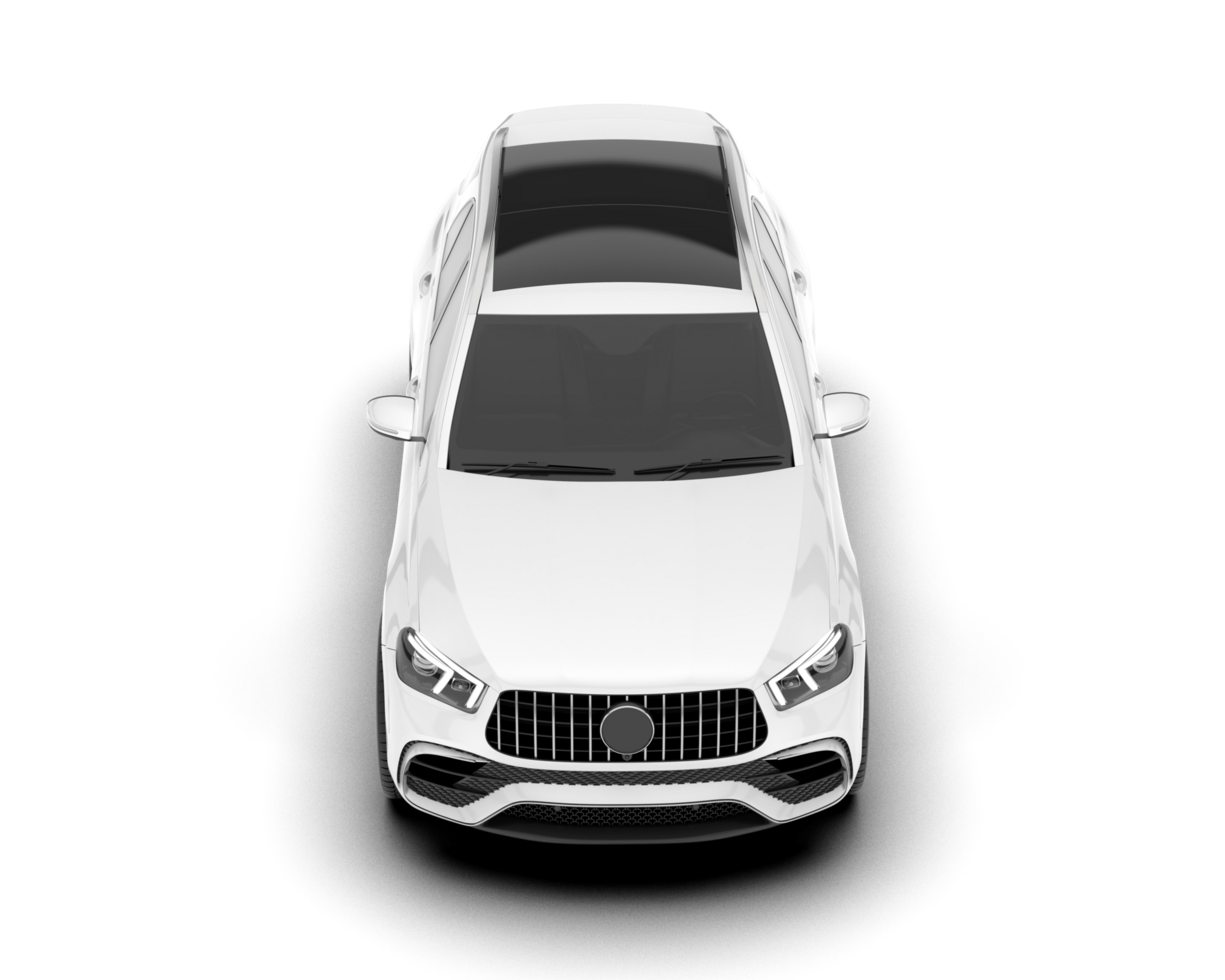 White SUV on transparent background. 3d rendering - illustration png