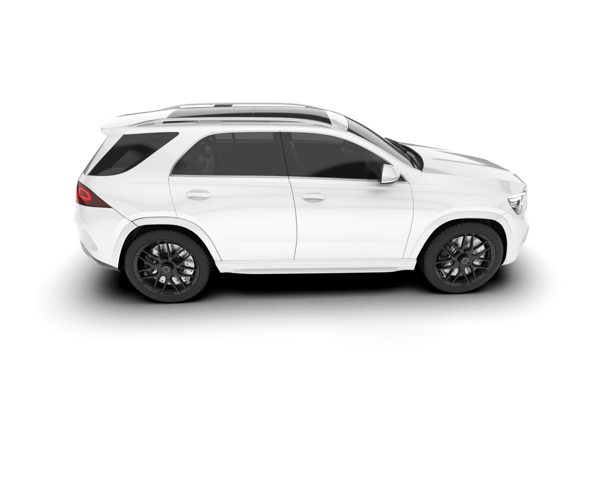 White SUV on transparent background. 3d rendering - illustration png