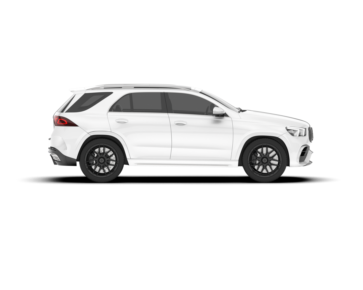 White SUV on transparent background. 3d rendering - illustration png