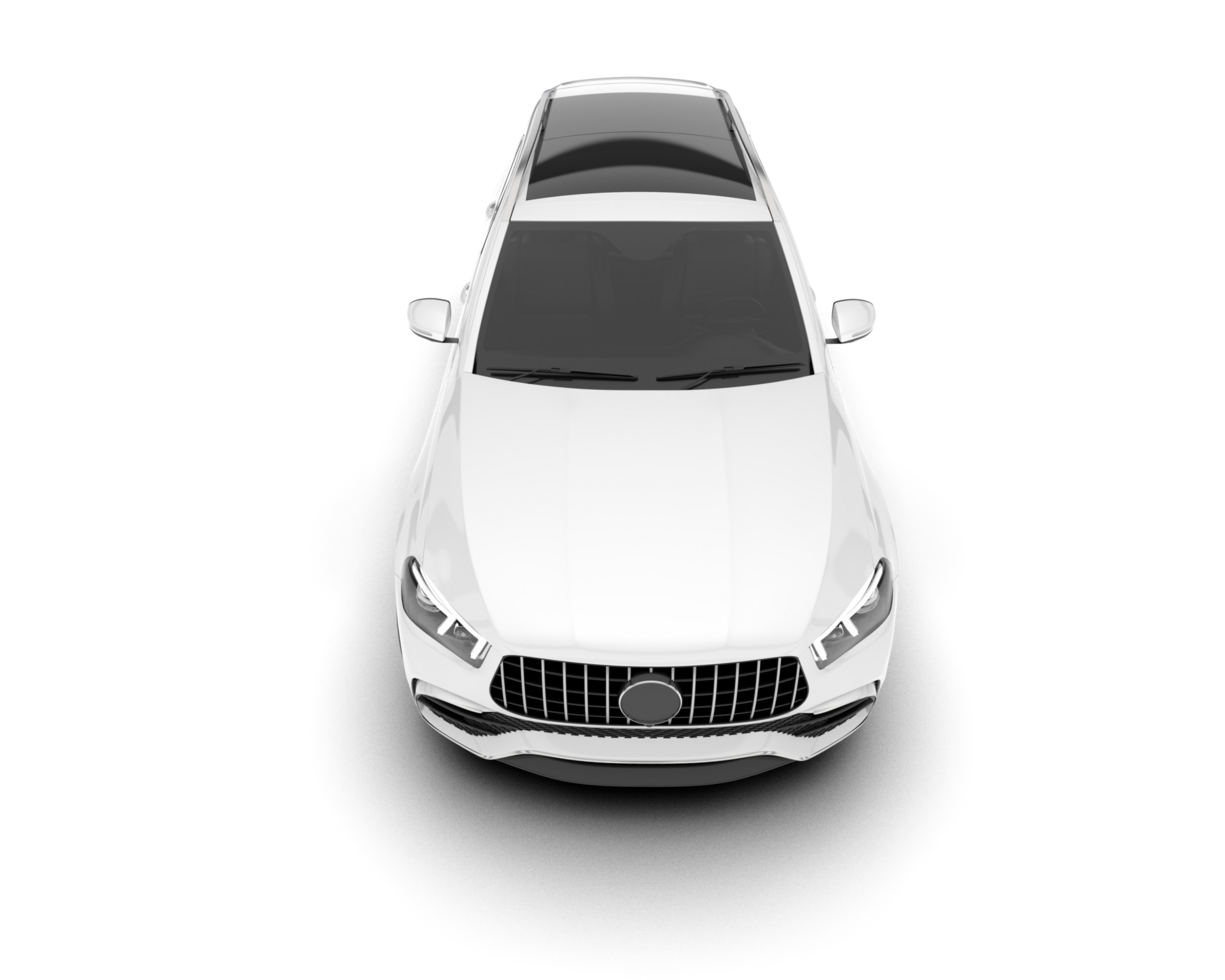 White SUV on transparent background. 3d rendering - illustration png