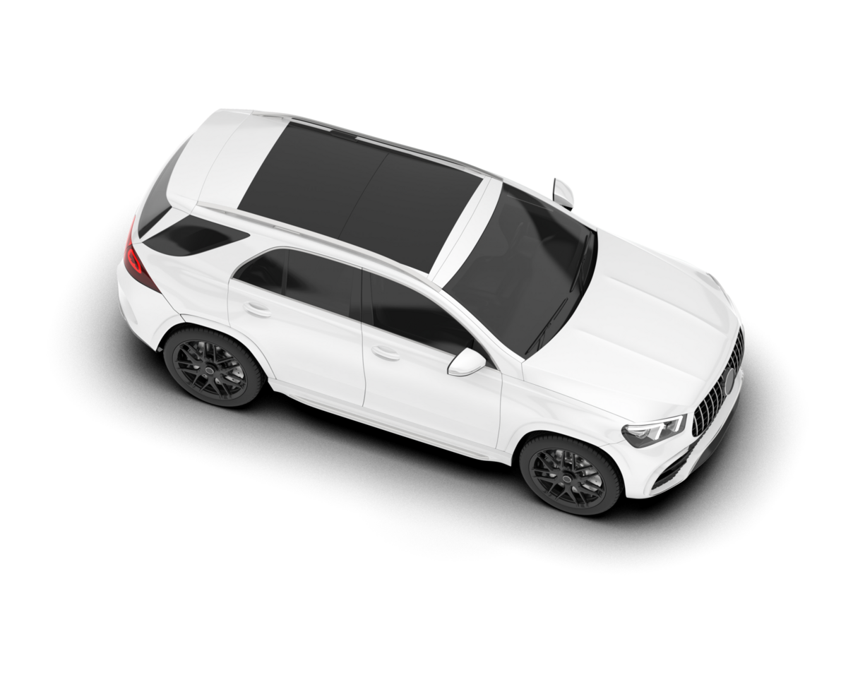 White SUV on transparent background. 3d rendering - illustration png