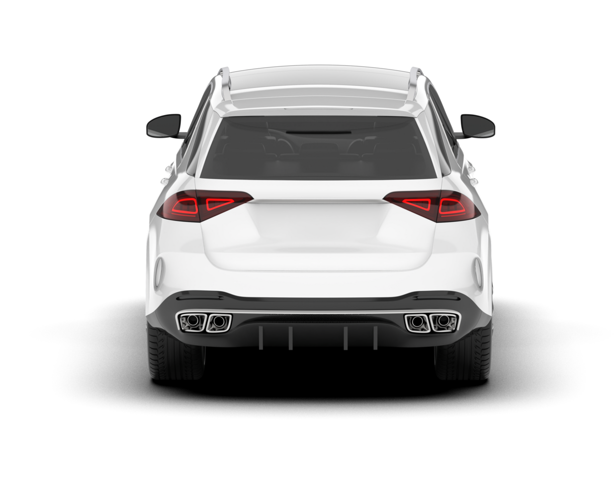 White SUV on transparent background. 3d rendering - illustration png