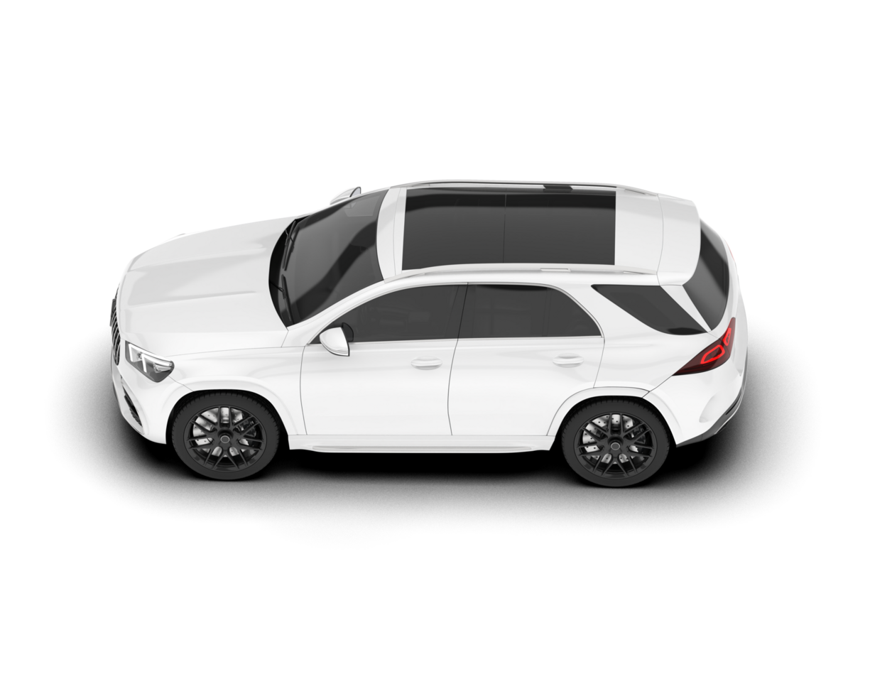White SUV on transparent background. 3d rendering - illustration png
