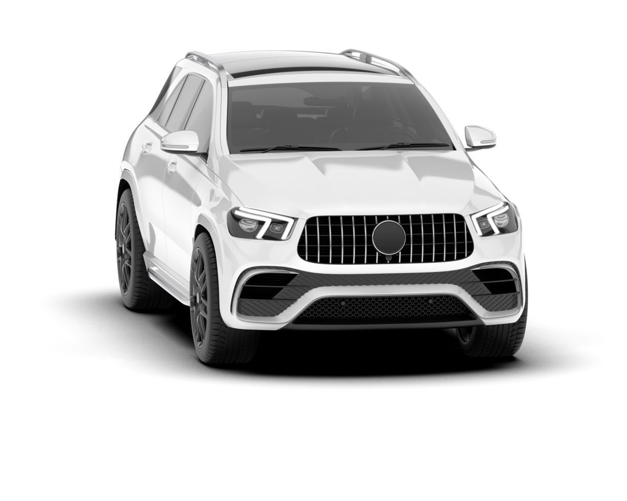 White SUV on transparent background. 3d rendering - illustration png