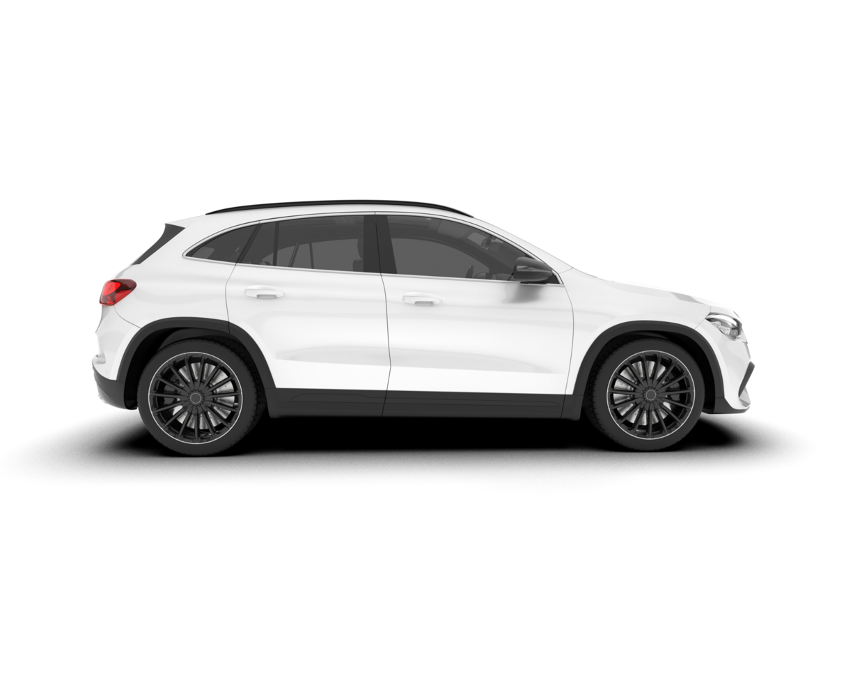 White SUV on transparent background. 3d rendering - illustration png