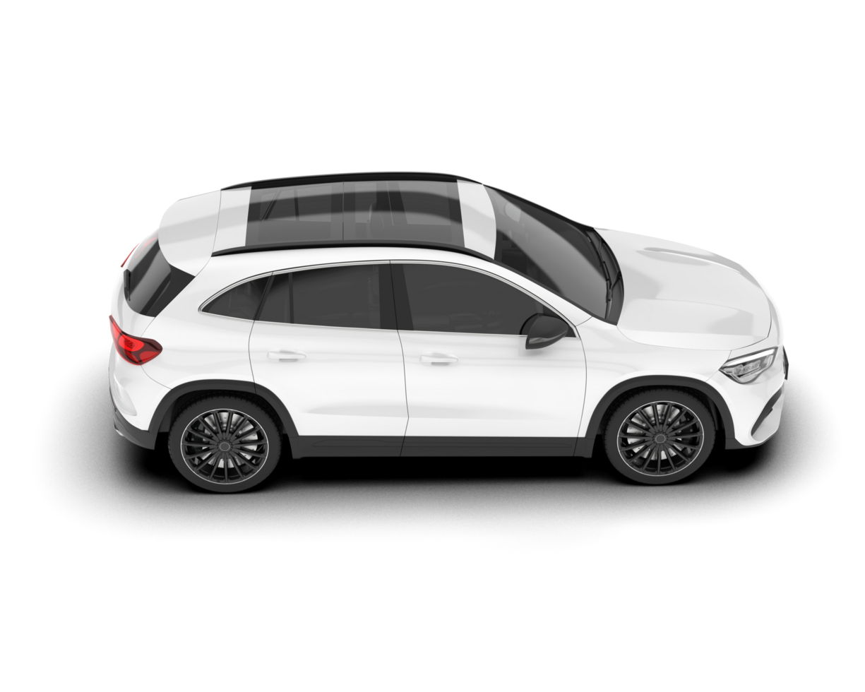 White SUV on transparent background. 3d rendering - illustration png