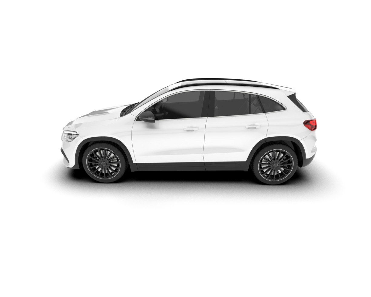 White SUV on transparent background. 3d rendering - illustration png