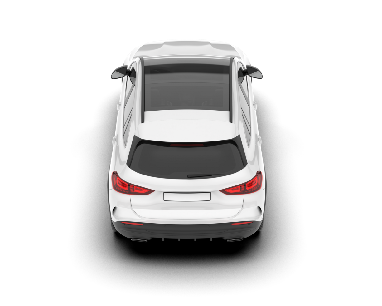 White SUV on transparent background. 3d rendering - illustration png