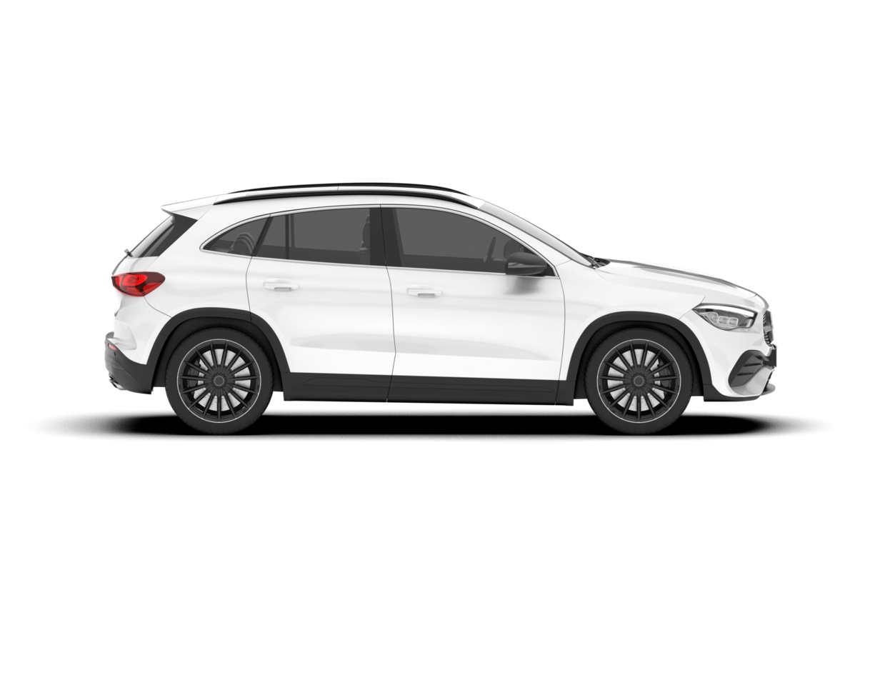 White SUV on transparent background. 3d rendering - illustration png