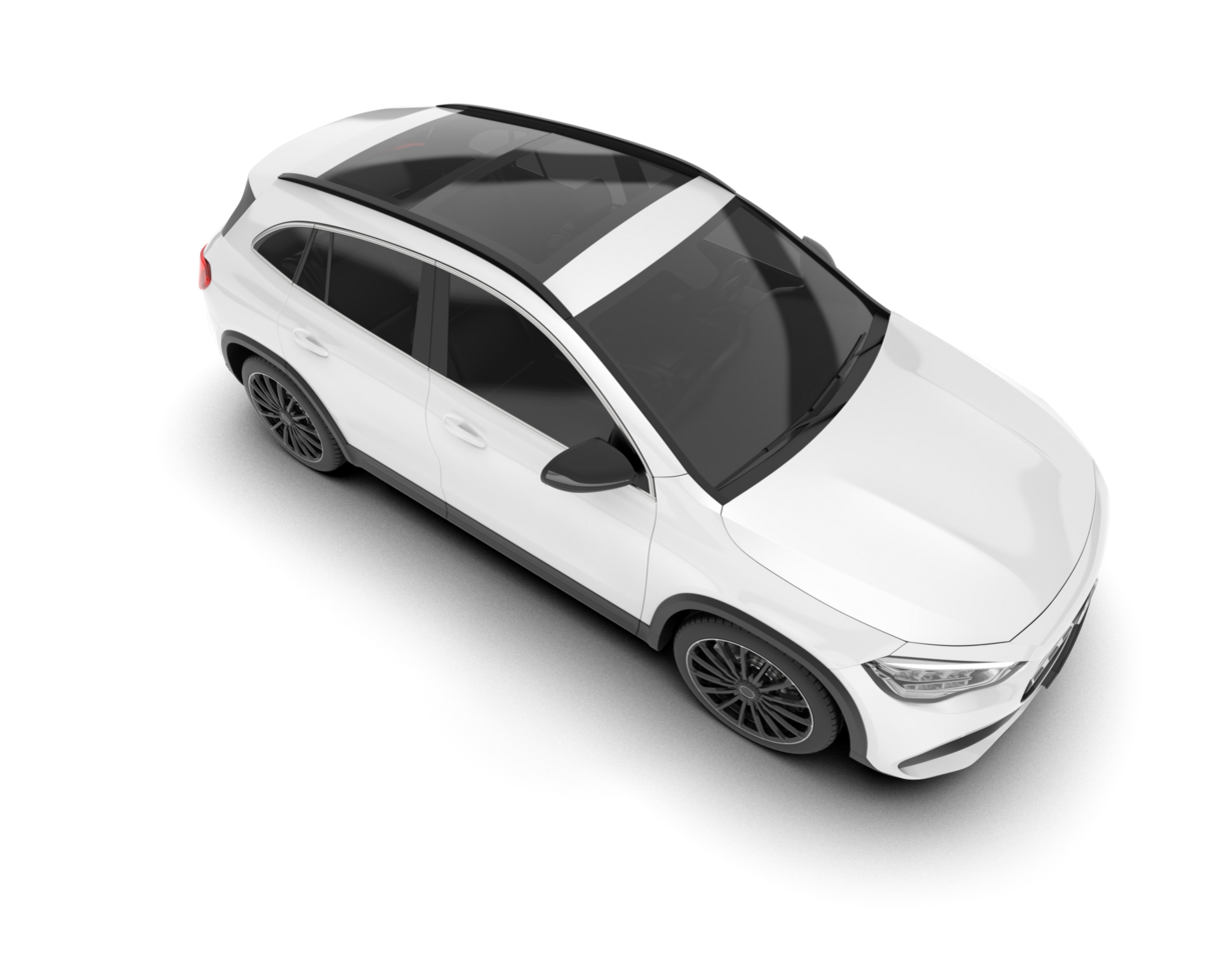 White SUV on transparent background. 3d rendering - illustration png