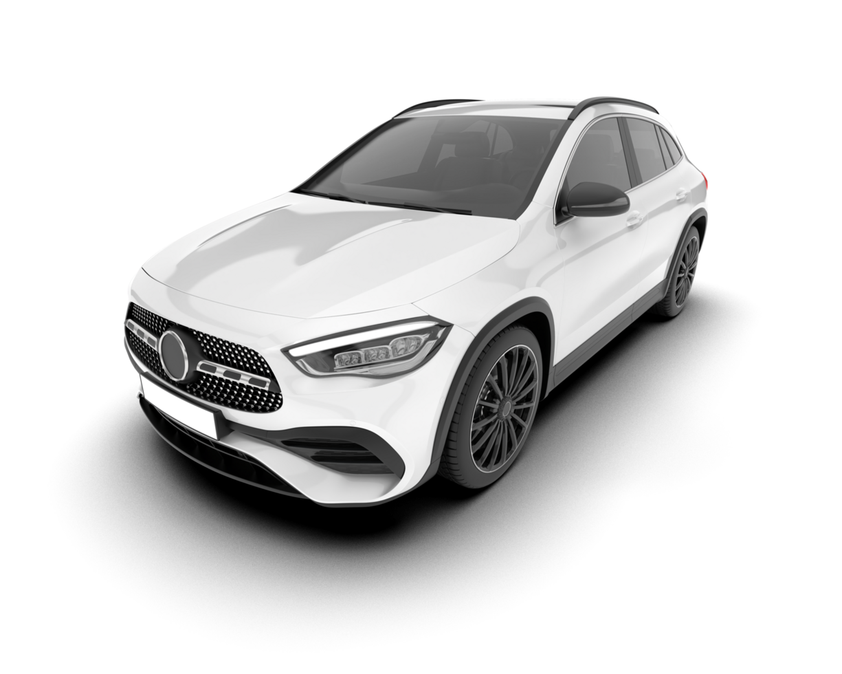 White SUV on transparent background. 3d rendering - illustration png