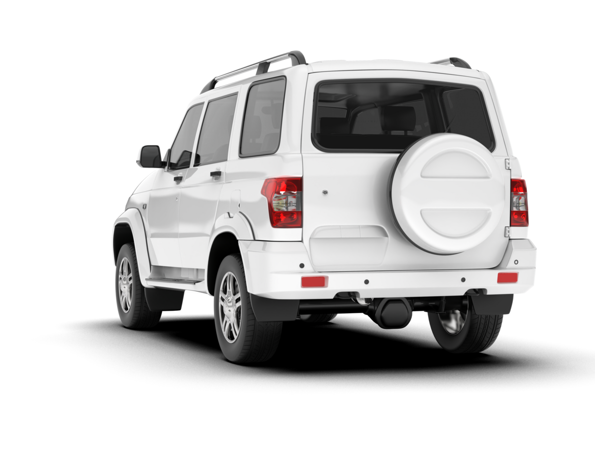 White SUV on transparent background. 3d rendering - illustration png