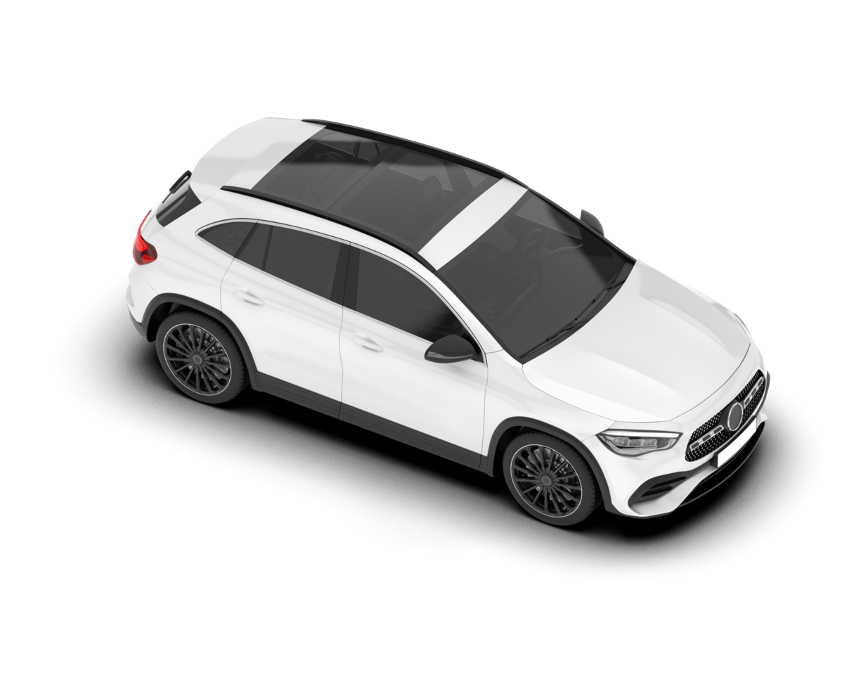 White SUV on transparent background. 3d rendering - illustration png