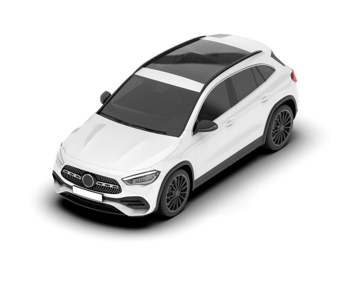 White SUV on transparent background. 3d rendering - illustration png