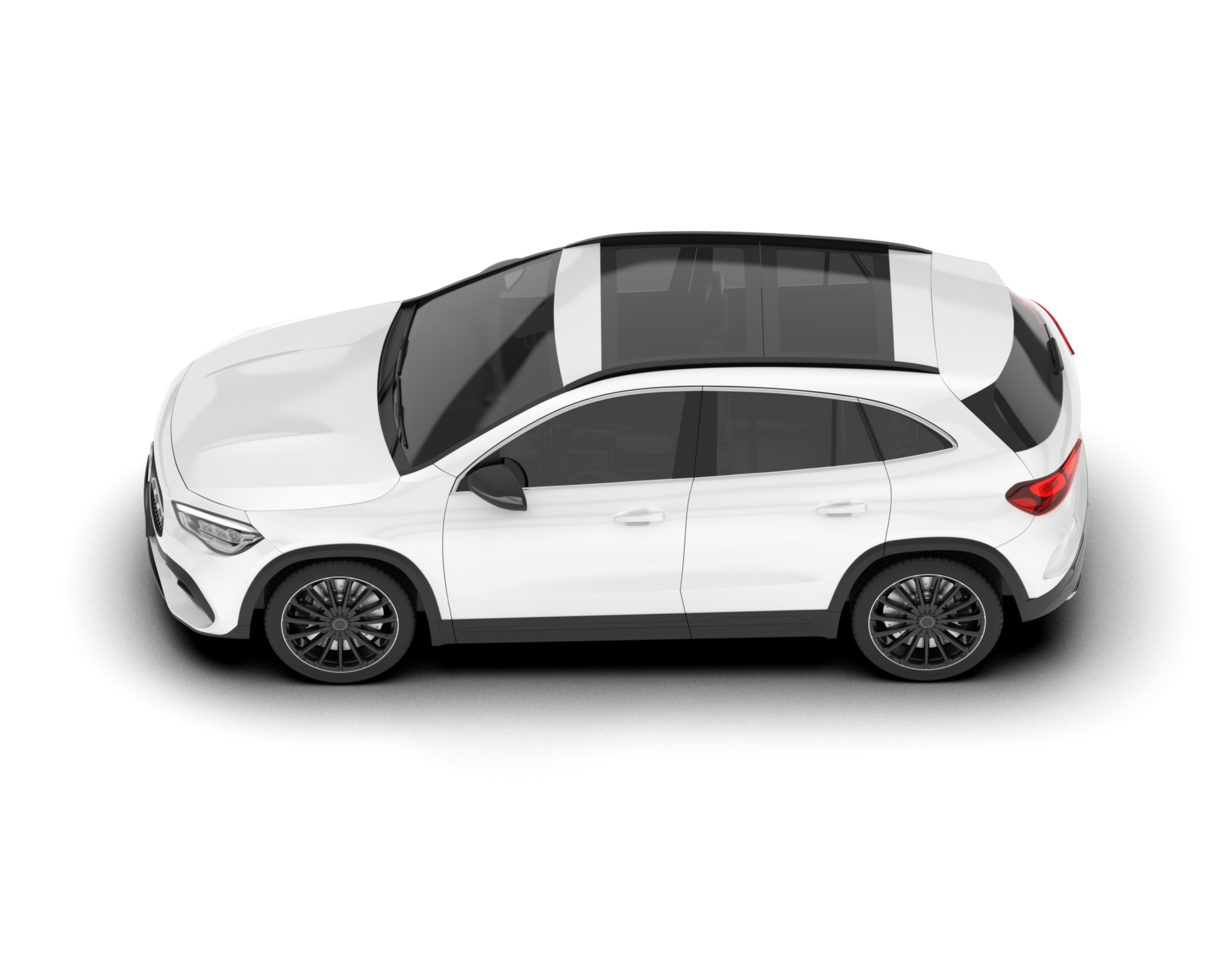White SUV on transparent background. 3d rendering - illustration png