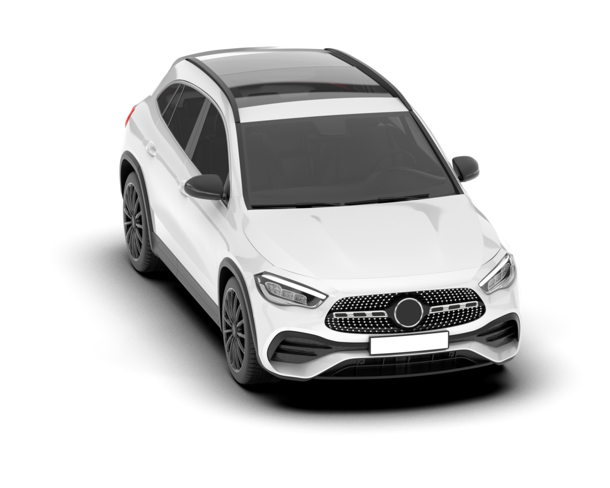 White SUV on transparent background. 3d rendering - illustration png
