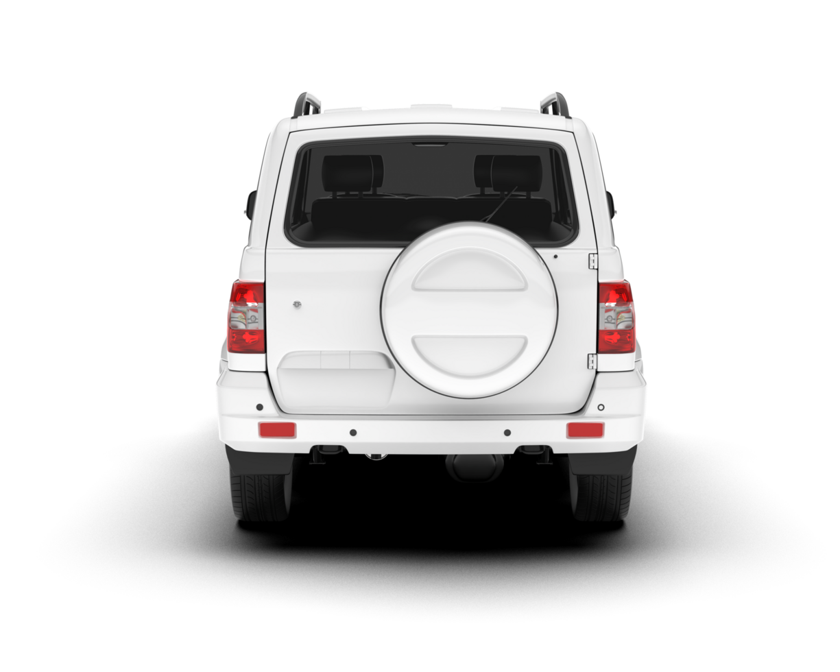 White SUV on transparent background. 3d rendering - illustration png