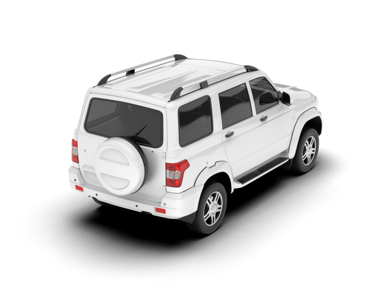 White SUV on transparent background. 3d rendering - illustration png