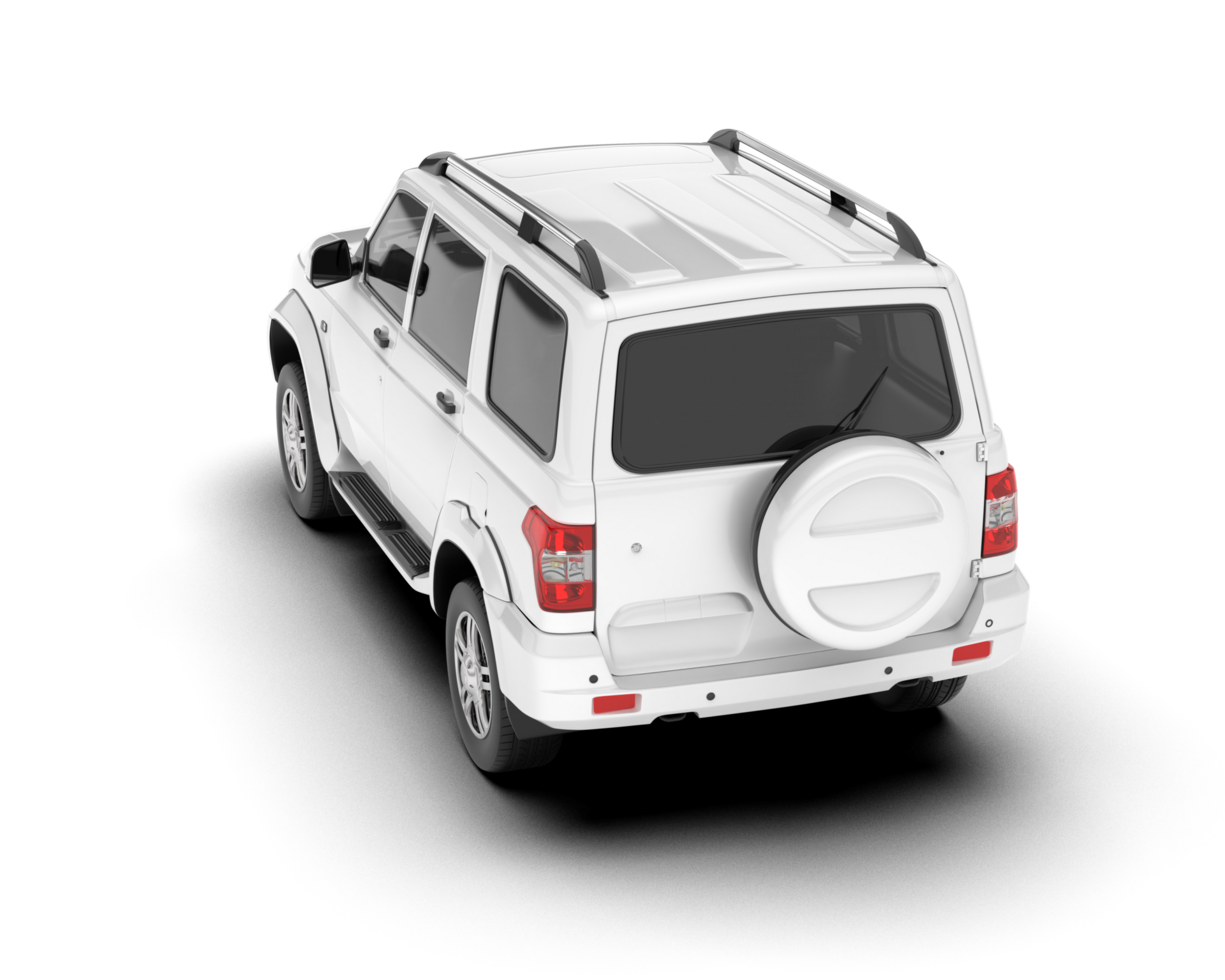 White SUV on transparent background. 3d rendering - illustration png