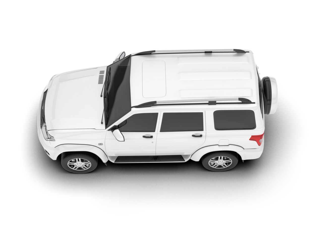 White SUV on transparent background. 3d rendering - illustration png