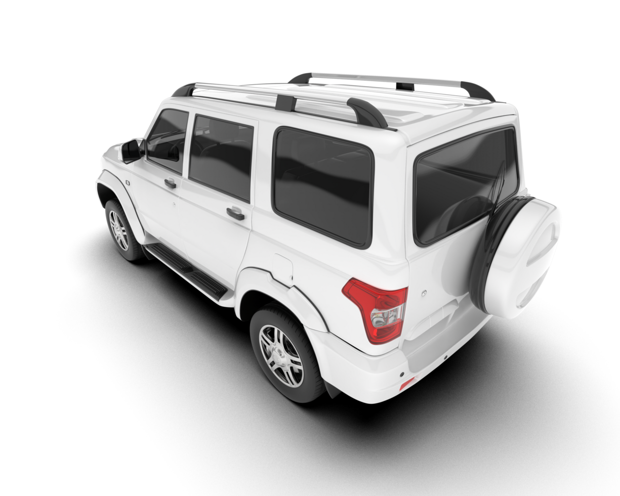 White SUV on transparent background. 3d rendering - illustration png