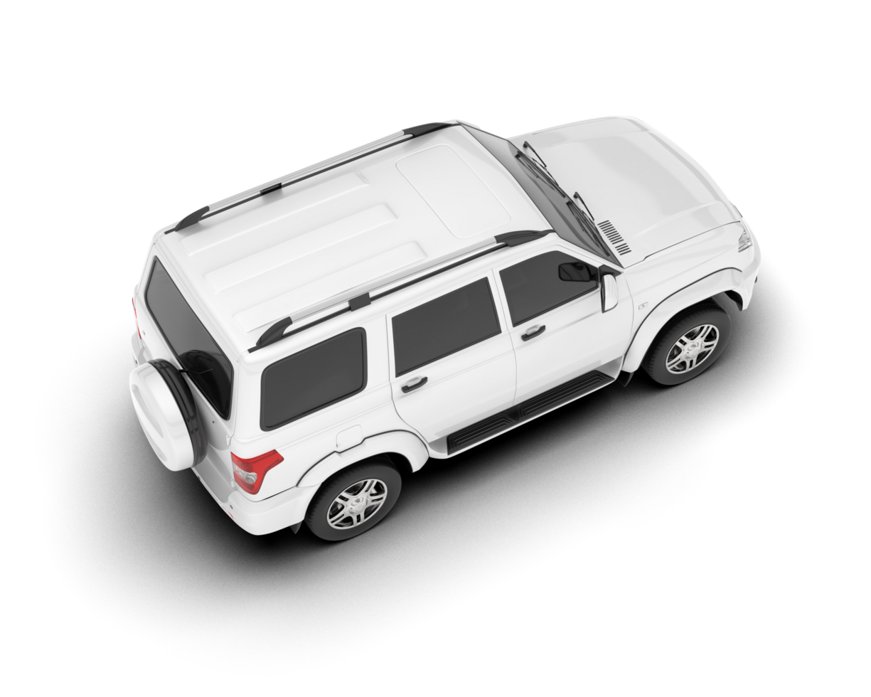 White SUV on transparent background. 3d rendering - illustration png