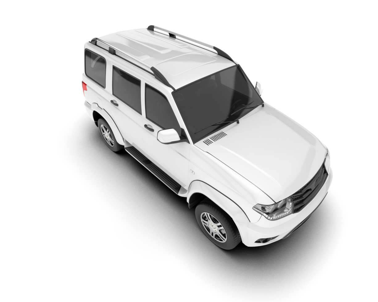 White SUV on transparent background. 3d rendering - illustration png