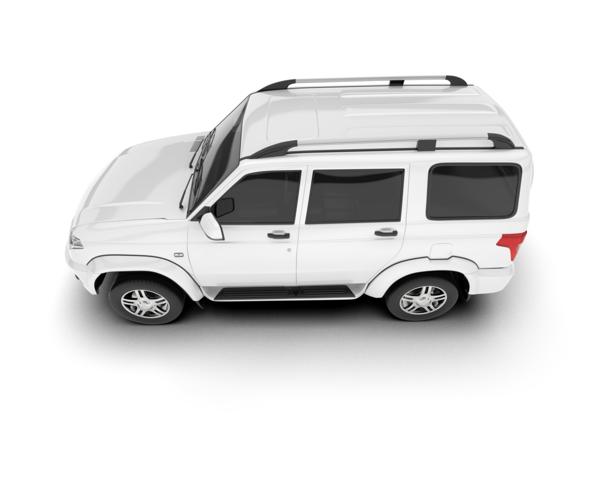 White SUV on transparent background. 3d rendering - illustration png