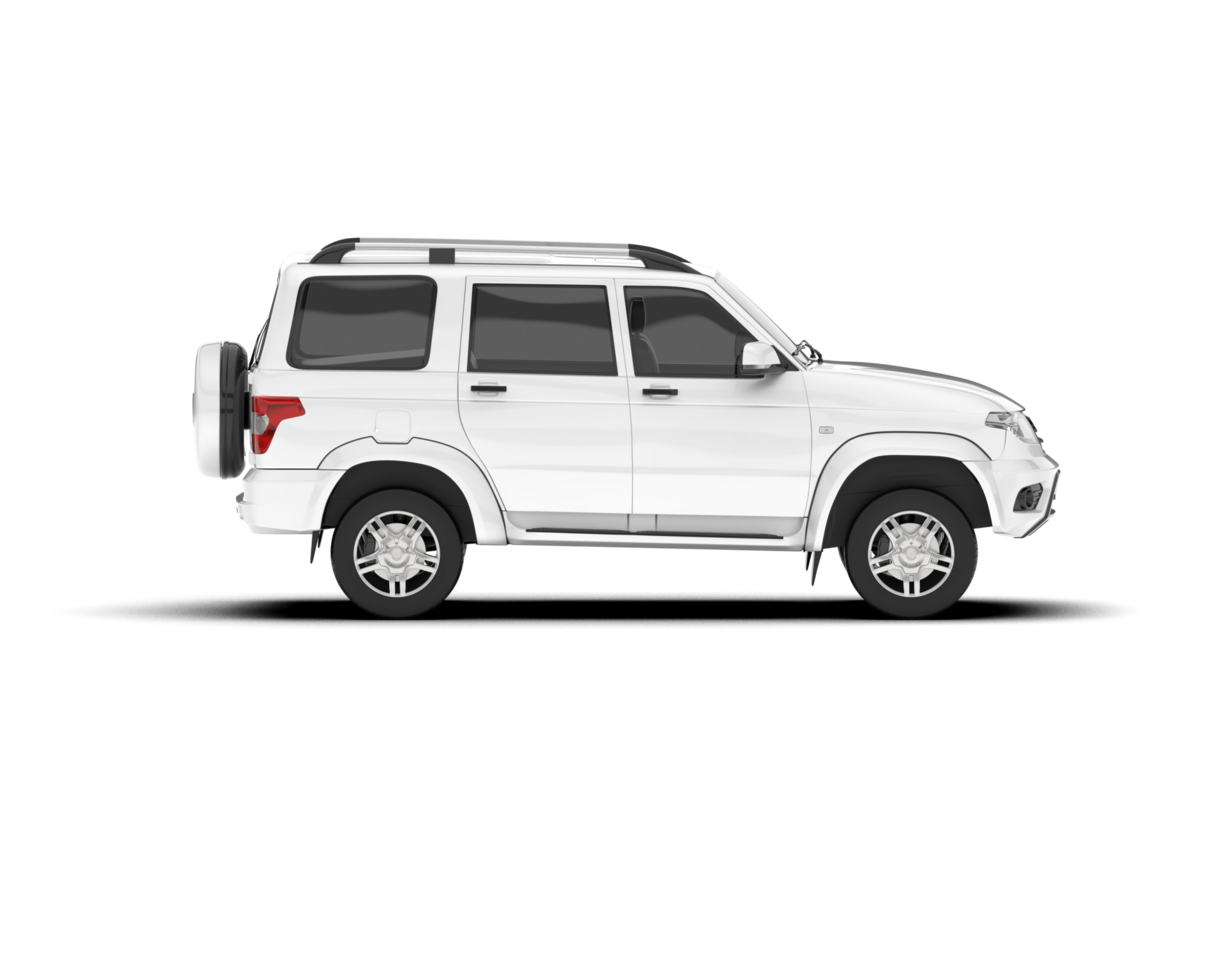 White SUV on transparent background. 3d rendering - illustration png