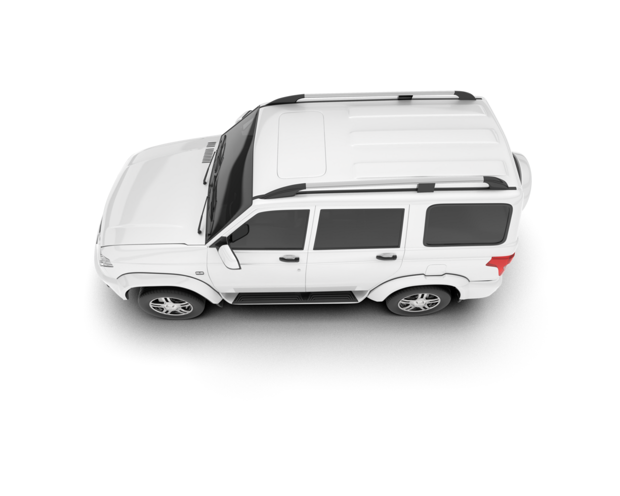 White SUV on transparent background. 3d rendering - illustration png