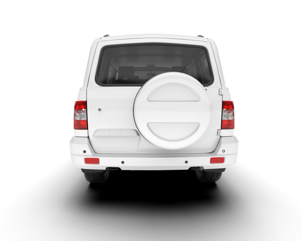 White SUV on transparent background. 3d rendering - illustration png