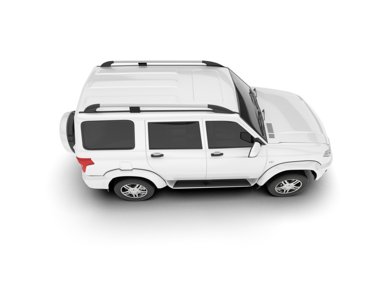 White SUV on transparent background. 3d rendering - illustration png