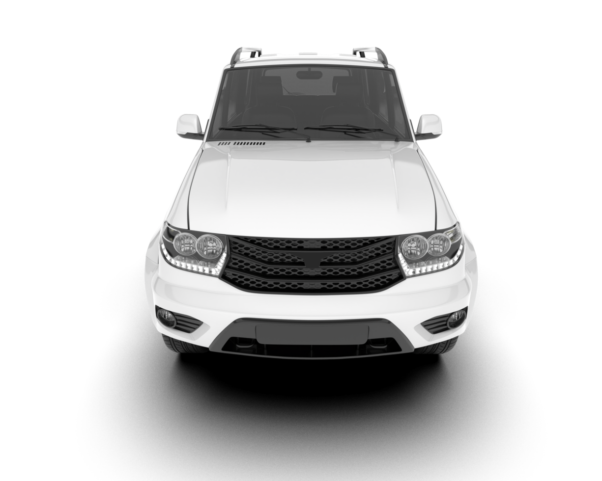 White SUV on transparent background. 3d rendering - illustration png