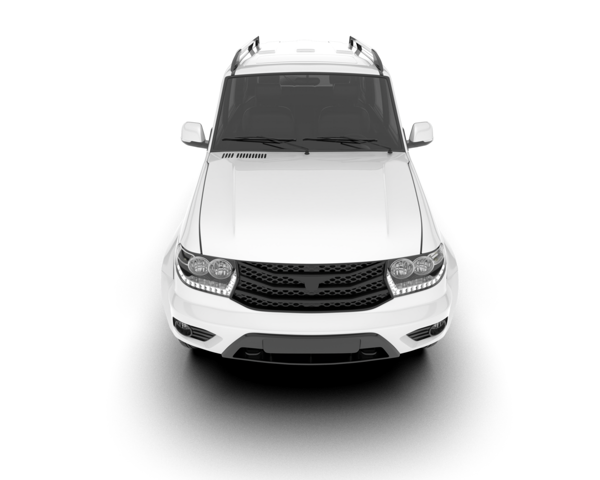 White SUV on transparent background. 3d rendering - illustration png