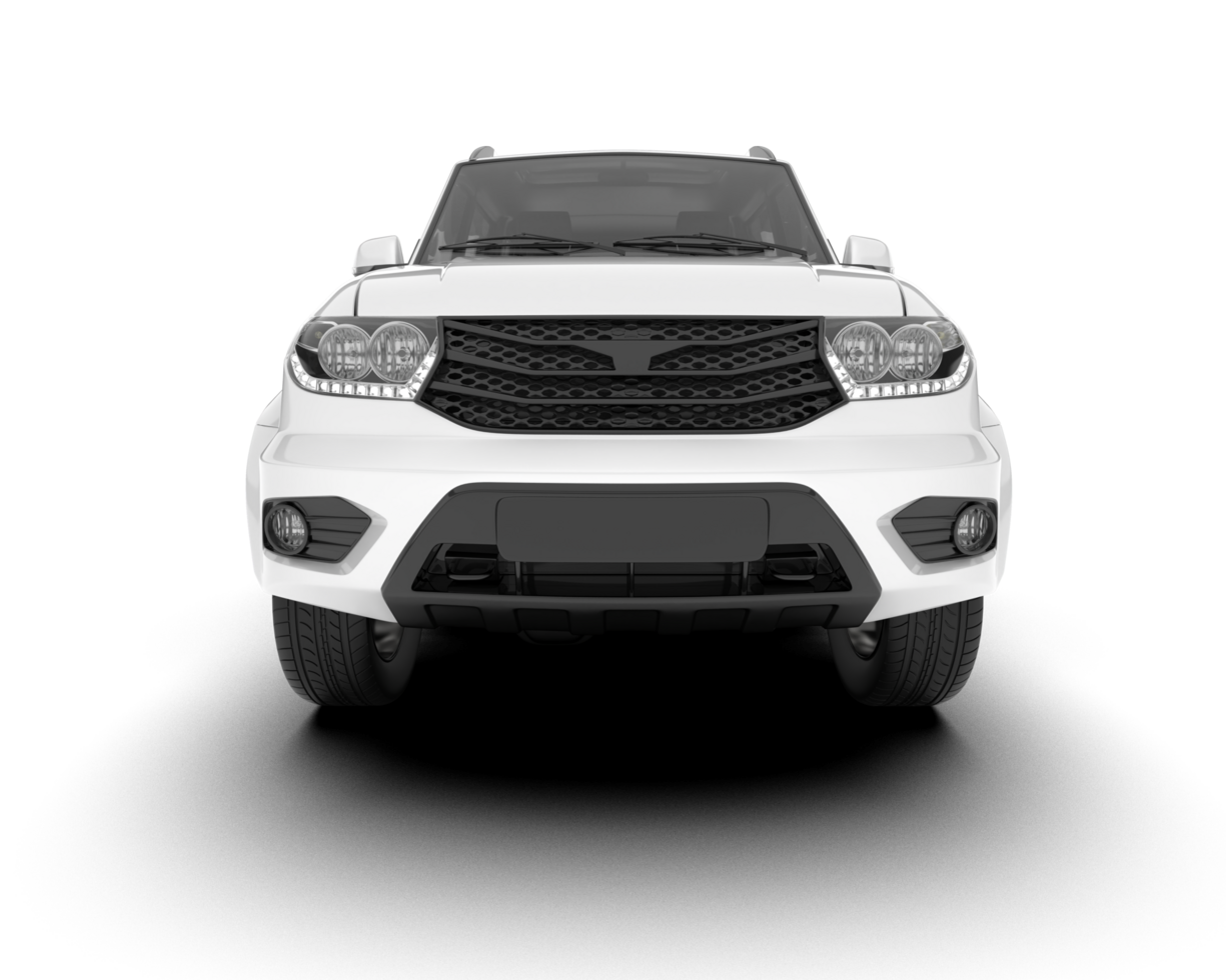 White SUV on transparent background. 3d rendering - illustration png
