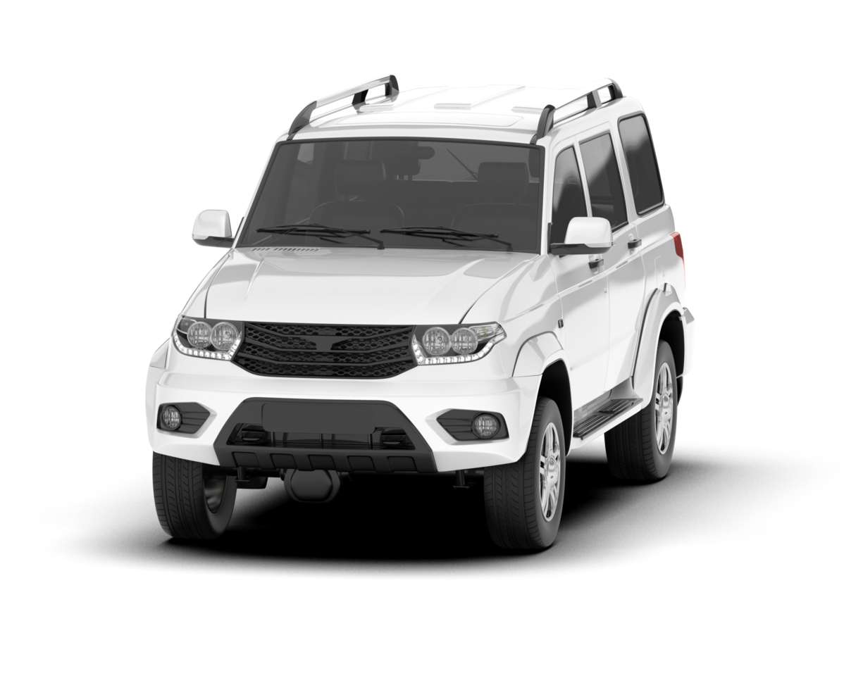 White SUV on transparent background. 3d rendering - illustration png