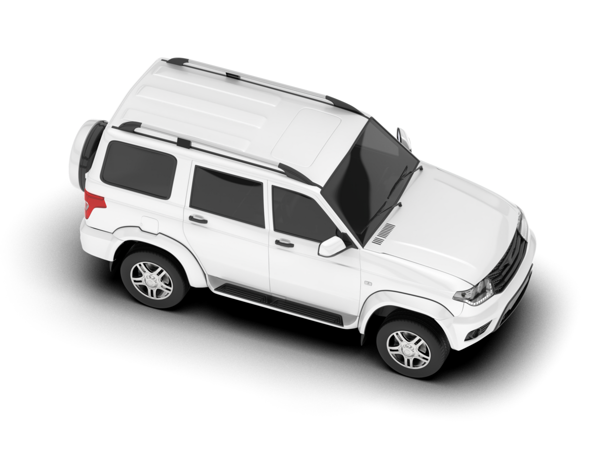 White SUV on transparent background. 3d rendering - illustration png