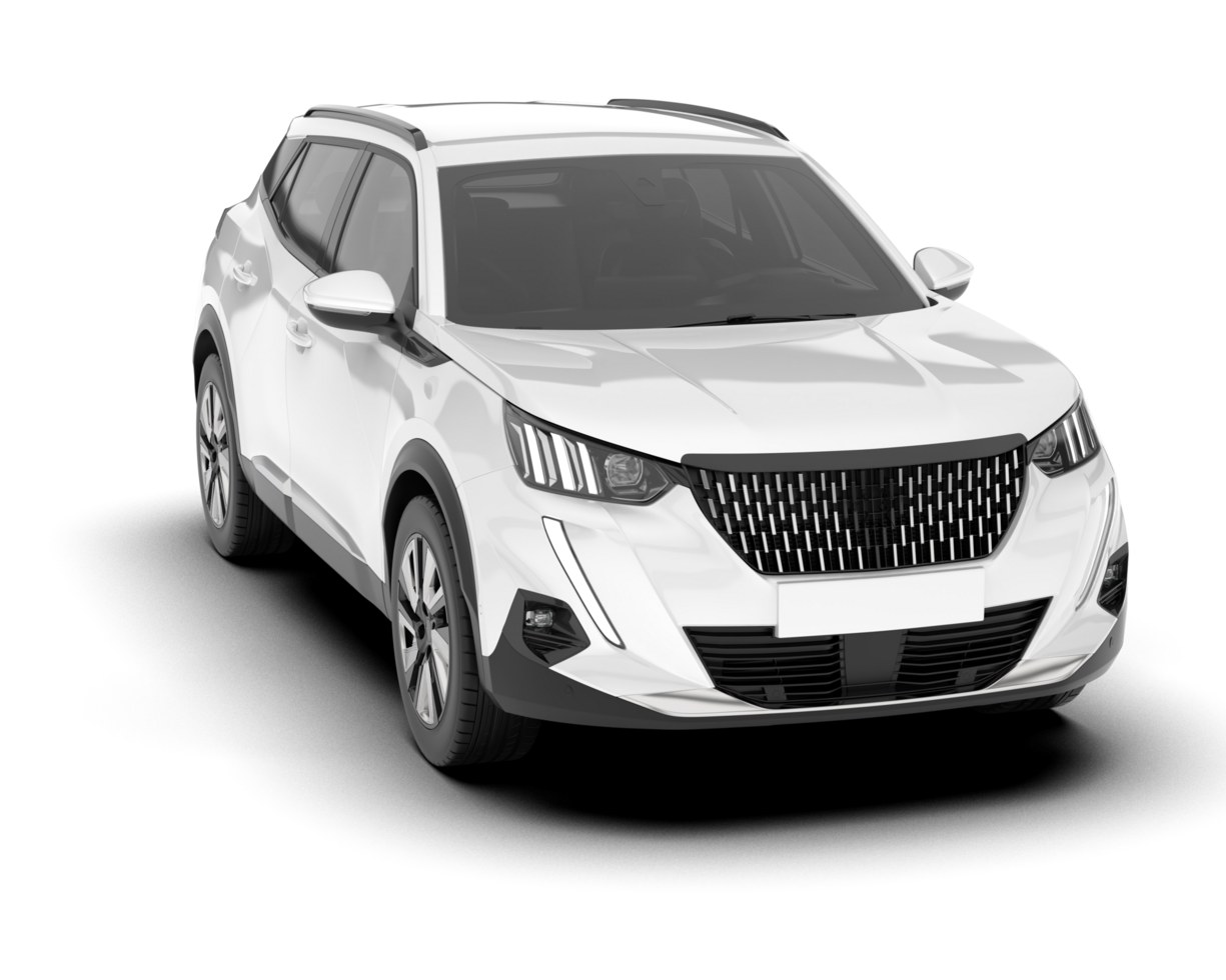 White SUV on transparent background. 3d rendering - illustration png