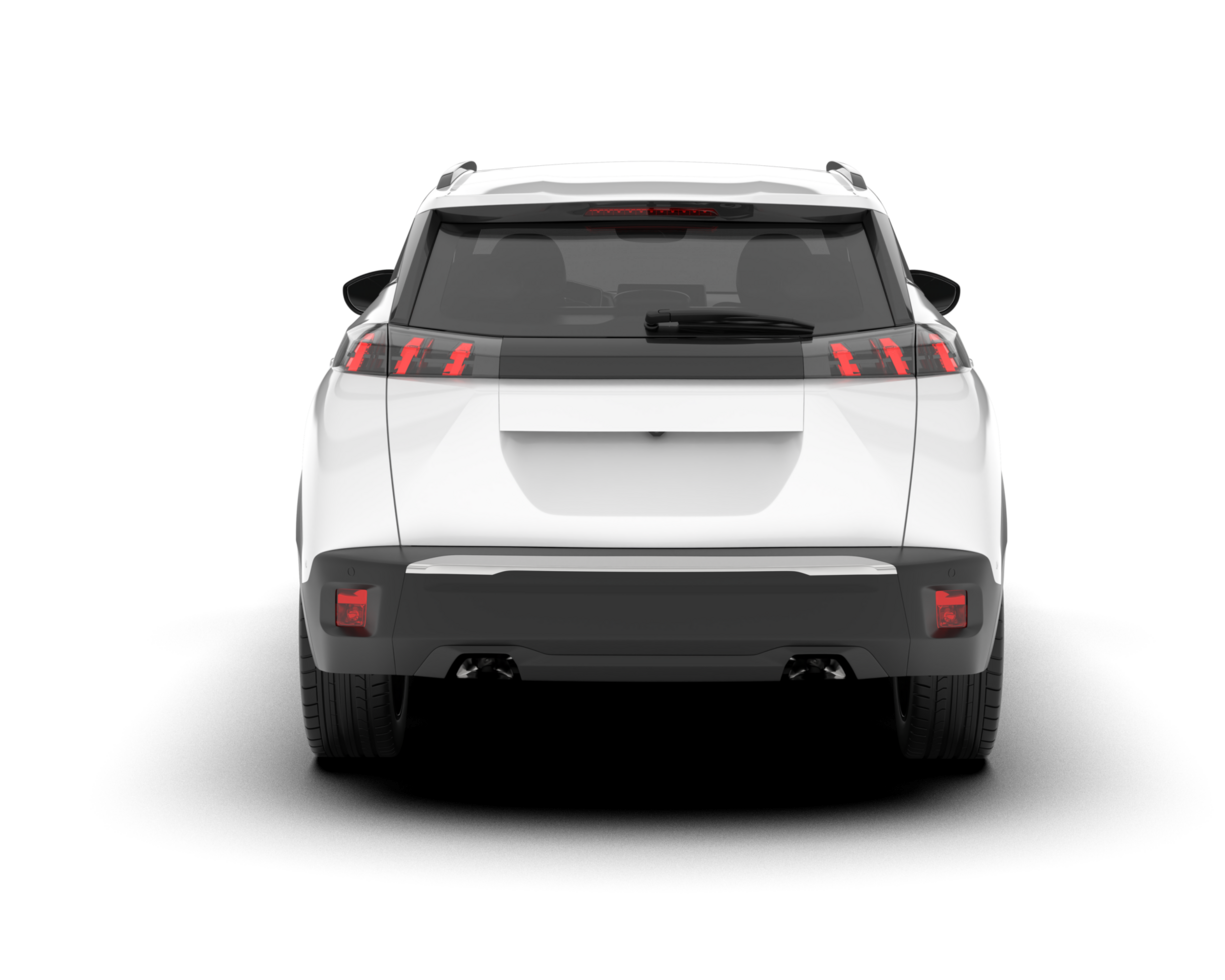 White SUV on transparent background. 3d rendering - illustration png